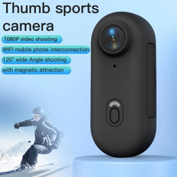 1080P Tiny Action Camera WiFi Sports Camera 120° Wide Angle Lens with Magnetic Lanyard Back Clip Waterproof Case 32GB TF Card - Image 2